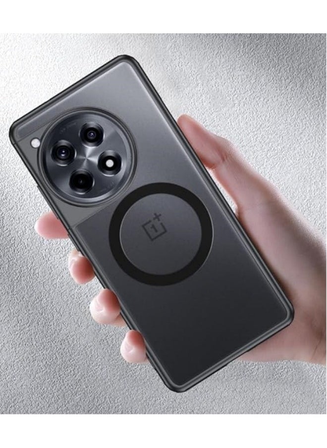 General - Compatible with OnePlus Ace 3 5G Case Crystal Transparent Hard PC Four Corners Shockproof Case Magnetic Matte Cover for OnePlus Ace 3 - Image 1