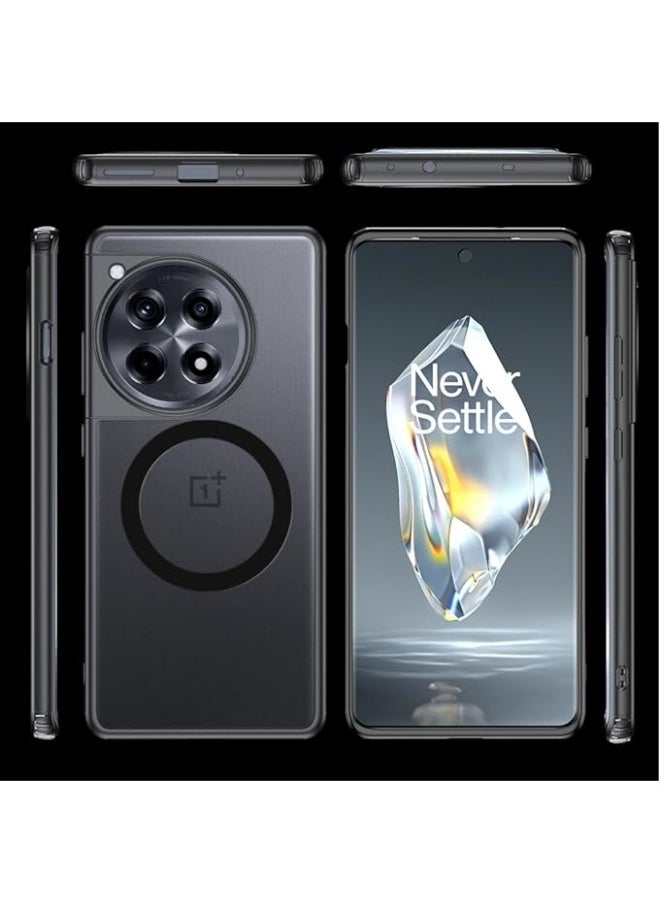 General - Compatible with OnePlus Ace 3 5G Case Crystal Transparent Hard PC Four Corners Shockproof Case Magnetic Matte Cover for OnePlus Ace 3 - Image 1