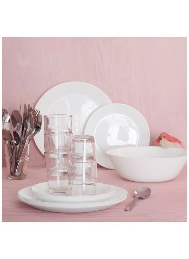 OFTAST Set of 18 French tempered glass plates, consisting of 6 bowls 15 cm, 6 flat plates 25 cm and 6 plates 19 cm  - Image 5