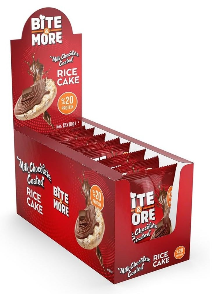 Bite & More Milk Chocolate Coated Protein Rice Cake – High Protein Snack – Rich in Fiber – Healthy On-the-Go Treat - Image 1