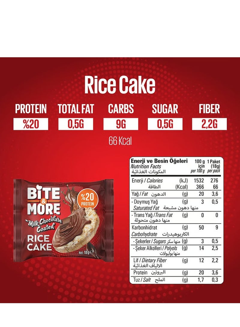 Bite & More Milk Chocolate Coated Protein Rice Cake – High Protein Snack – Rich in Fiber – Healthy On-the-Go Treat - Image 5