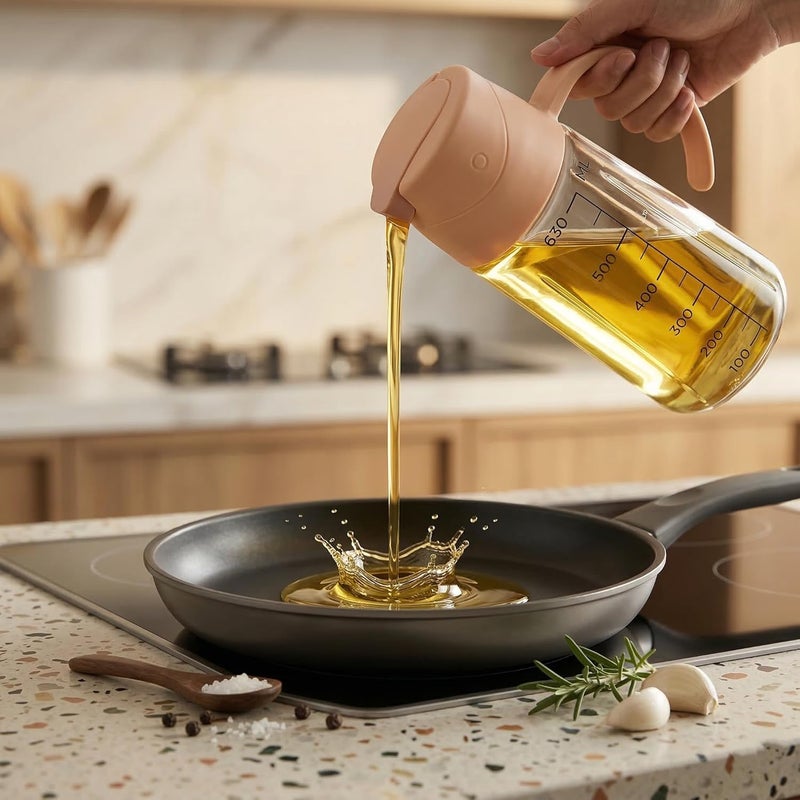 MUAC Glass Oil and Vinegar Dispenser Bottle with Automatic Opening and Closing |Free Spot Measuring Oil Dispenser Bottle for Pouring Olive Oil, Vinegar, Soya Sauce, etc. (650 ml, Multicolor) - Image 5