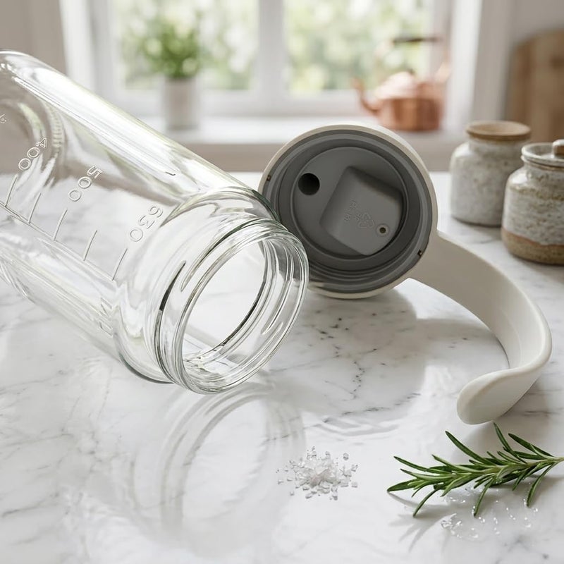 MUAC Glass Oil and Vinegar Dispenser Bottle with Automatic Opening and Closing |Free Spot Measuring Oil Dispenser Bottle for Pouring Olive Oil, Vinegar, Soya Sauce, etc. (650 ml, Multicolor) - Image 4