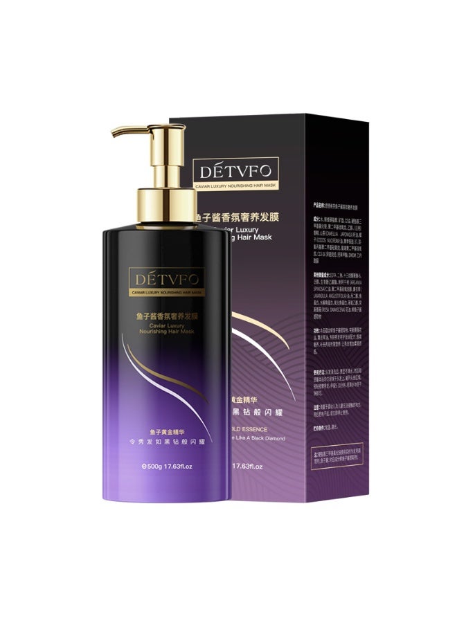 Repairing Dry and Frizzy Hair: Caviar Scented Hair Mask 500g - Improves Damage Caused by Perming and Dyeing, Smoothes Split Ends, and Leaves a Long-Lasting Fragrance - Image 1