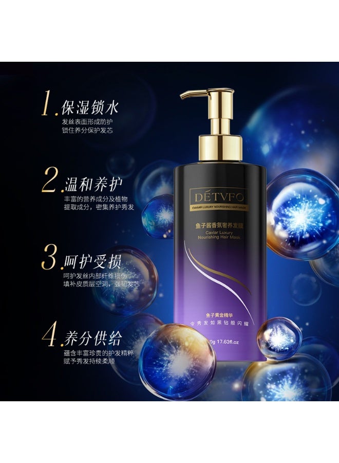 Repairing Dry and Frizzy Hair: Caviar Scented Hair Mask 500g - Improves Damage Caused by Perming and Dyeing, Smoothes Split Ends, and Leaves a Long-Lasting Fragrance - Image 4