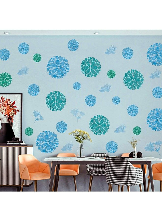 Amaonm Fashion 3D Diy Creative Blue Flowers Wall Decals Flower Vines Wall Stickers Murals Removable Decor Decal For Living Room Girls Bedroom Home Wall Decoration Nursery Room Sticker Kids Stickers - Image 5
