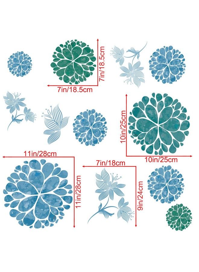 Amaonm Fashion 3D Diy Creative Blue Flowers Wall Decals Flower Vines Wall Stickers Murals Removable Decor Decal For Living Room Girls Bedroom Home Wall Decoration Nursery Room Sticker Kids Stickers - Image 3