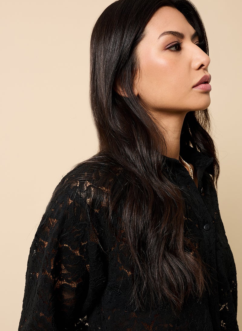 Little Mistress Lace Detailing Shirt - Image 3
