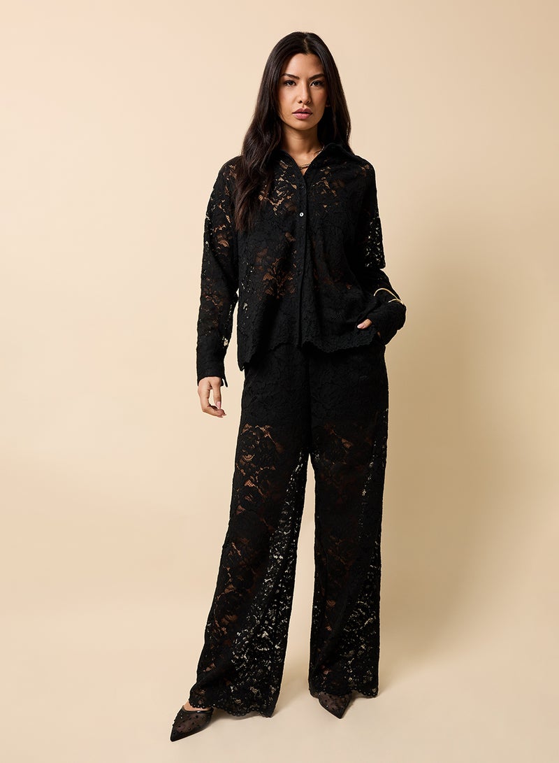 Little Mistress Lace Detailing Shirt - Image 4