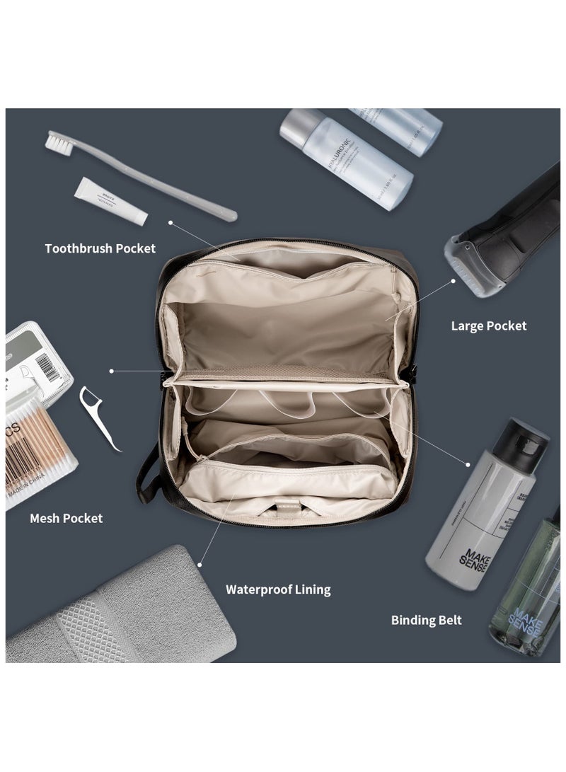 SYOSI Wash Pouch Hanging Toiletry Bag for Men, Waterproof Dopp Kit Travel Makeup Bag Organizer for Toiletries & Cosmetics, Travel Hanging Toiletry Bag, Shaving Bag Waterproof Large Makeup Bag, Green - Image 2