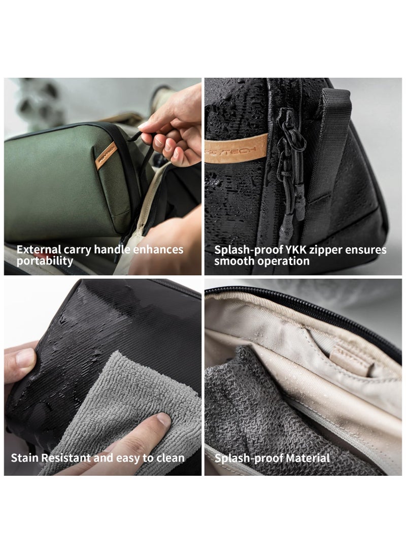 SYOSI Wash Pouch Hanging Toiletry Bag for Men, Waterproof Dopp Kit Travel Makeup Bag Organizer for Toiletries & Cosmetics, Travel Hanging Toiletry Bag, Shaving Bag Waterproof Large Makeup Bag, Green - Image 5