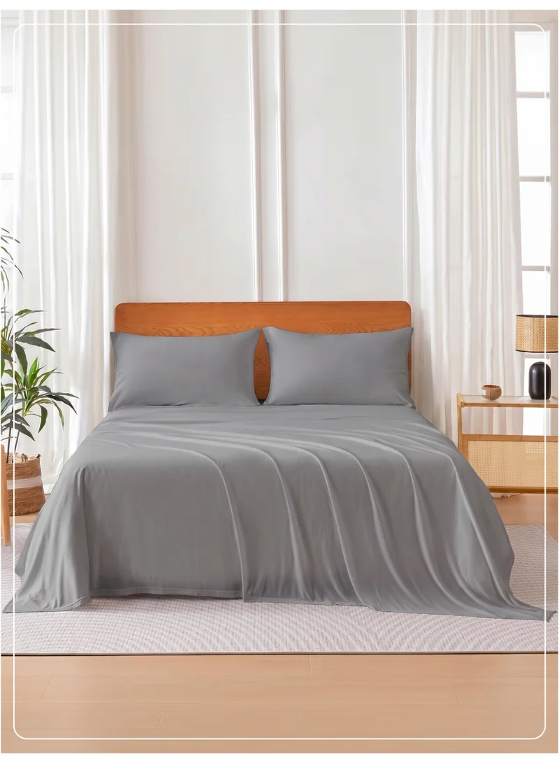 4-Piece King Bed Sheet Set – Fits 180×200+35 cm – Ultra Soft Brushed Microfiber – Extra Deep Pocket, Secure Elastic All Around – 1 Flat Sheet, 1 Fitted Sheet & 2 Pillowcases, All-Season Comfort – Wrinkle & Fade Resistant, Hypoallergenic