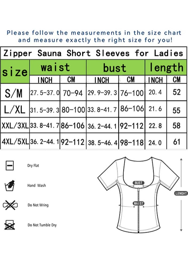 Sauna Suit for Women Size L/XL Weight Loss Sauna Shirt for Women Sweat Suit Waist Trainer Vest Fitness Body Shaper Zipper - Image 2