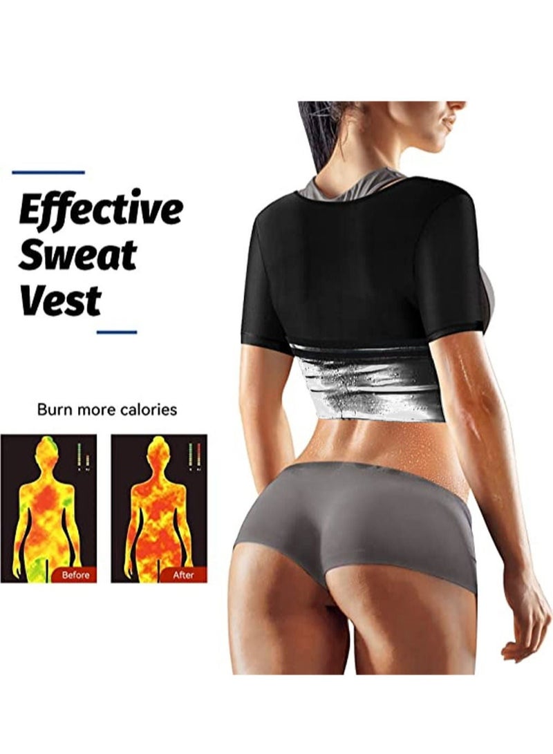 Sauna Suit for Women Size L/XL Weight Loss Sauna Shirt for Women Sweat Suit Waist Trainer Vest Fitness Body Shaper Zipper - Image 4