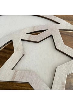 Home Care 1pc Wooden Pentagonal Moon and Star Tray, Bohemian Style Decorative Craft Ornament, Multipurpose Tabletop Snack Serving Platter, Home Decor Accessory, Jewelry Trays 31.2X35x0.8 cm  - Image 3