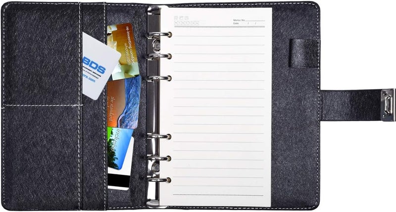 ARRLSDB Diary Journal for Women with Lock, PU Leather Combination Lock Diary A6 Refillable Leather Journal, Size:18.5X13.5 cm (Black) - Image 5