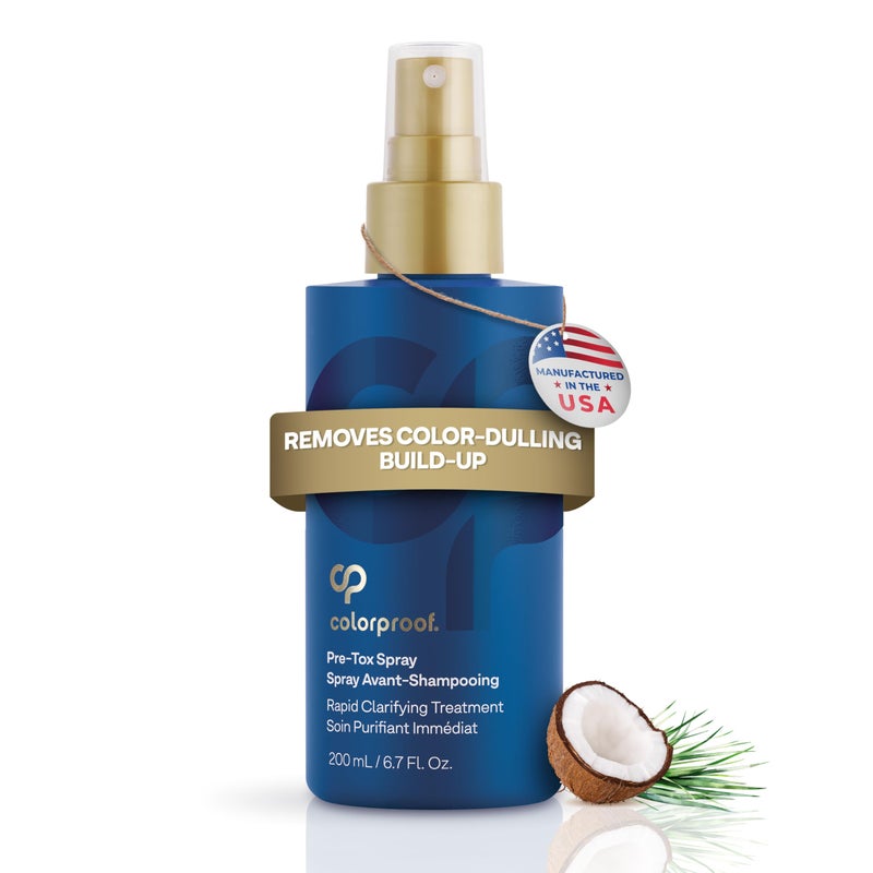 Colorproof Hair PreTox Spray 67 Fl Oz Rapid Clarifying Pre Shampoo Spray with Color Protection Coconut  Lemongrass Scent