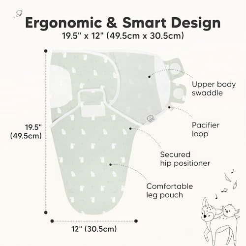 KeaBabies 3Pack Organic Baby Swaddle Sleep Sacks Swaddles for Newborns Infant 03 Months Baby Girls Boys Soft Snug Newborn Sleep Sack Nursery Swaddling Blankets Bunnies XS - Image 3