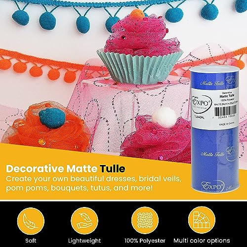 Expo International Decorative Matte Tulle, Lightweight Polyester Tulle Fabric for Tutus, Costumes, and Party Decorations, Washable, Easy-to-Use, 6 Inch x 25 Yards, Royal Blue, Pack of 1 - Image 4