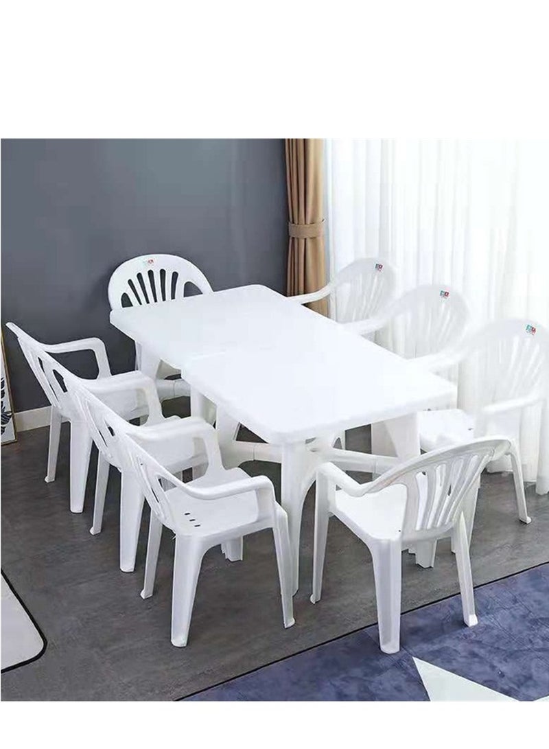 Generic Garden Plastic Table, Stackable Modern Outdoor Square Desk, Camping Table Dining Furniture Garden Picnic Table Weather Resistant, for Indoors Outdoors Dinner Barbecue Casual and Coffee (1 Square Table)  - Image 4