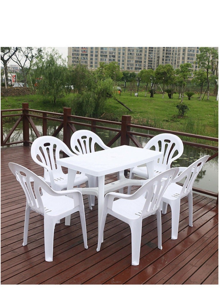 Generic Garden Plastic Table, Stackable Modern Outdoor Square Desk, Camping Table Dining Furniture Garden Picnic Table Weather Resistant, for Indoors Outdoors Dinner Barbecue Casual and Coffee (1 Square Table)  - Image 3