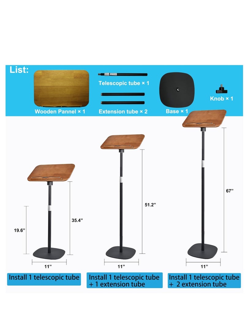 والالا حامل كتب للقراءة، حامل منصة قابل للتعديل للمجلات، والنوتات الموسيقية، وكتب الطبخ، وحامل خشبي للأرضية مع مشبك ورق للصفحات، باللون الأسود - Image 4