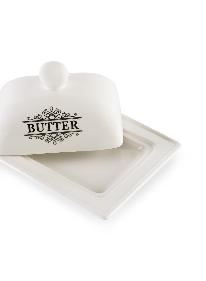 Pan Home Denbi Butter Dish 16.4X12X9Cm - White - Image 4