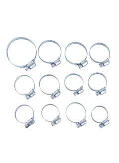 LAWAZIM Hose Clamp Set - 12 Piece | Assorted Set, Gear Clamps, Stainless Steel Adjustable Size Range Worm Gear Hose Clamp, Pipe, Fuel Line Clamp for Plumbing, Automotive And Mechanical Application.  - Image 2