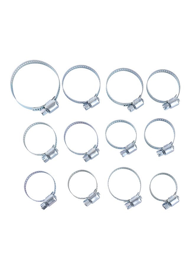 LAWAZIM Hose Clamp Set - 12 Piece | Assorted Set, Gear Clamps, Stainless Steel Adjustable Size Range Worm Gear Hose Clamp, Pipe, Fuel Line Clamp for Plumbing, Automotive And Mechanical Application.  - Image 2