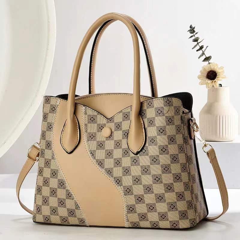 New Stitching Checkerboard Handbag Trendy Fashion All-Match Crossbody Bag Retro Niche Large Capacity Shoulder Bag - Image 4