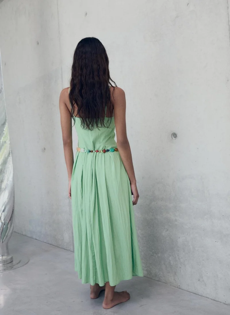 مانجو Midi-Dress With Pleats