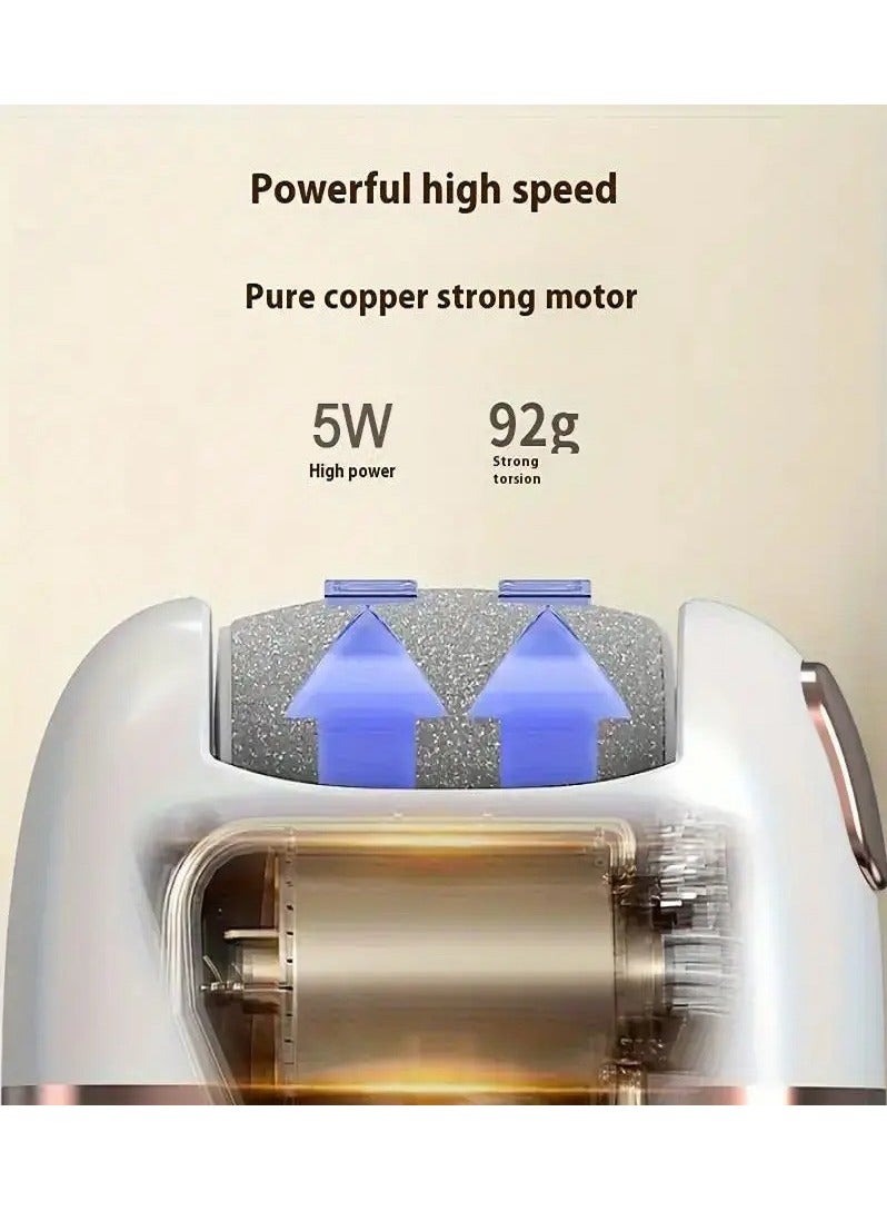 جهاز تقشير القدم الكهربائي - 3 رؤوس، شحن USB، لإزالة الجلد الميت وتنعيم القدمين - Image 4