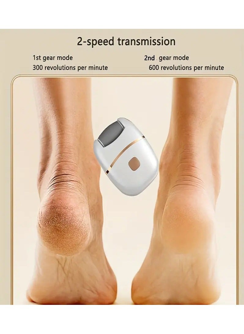 جهاز تقشير القدم الكهربائي - 3 رؤوس، شحن USB، لإزالة الجلد الميت وتنعيم القدمين - Image 1