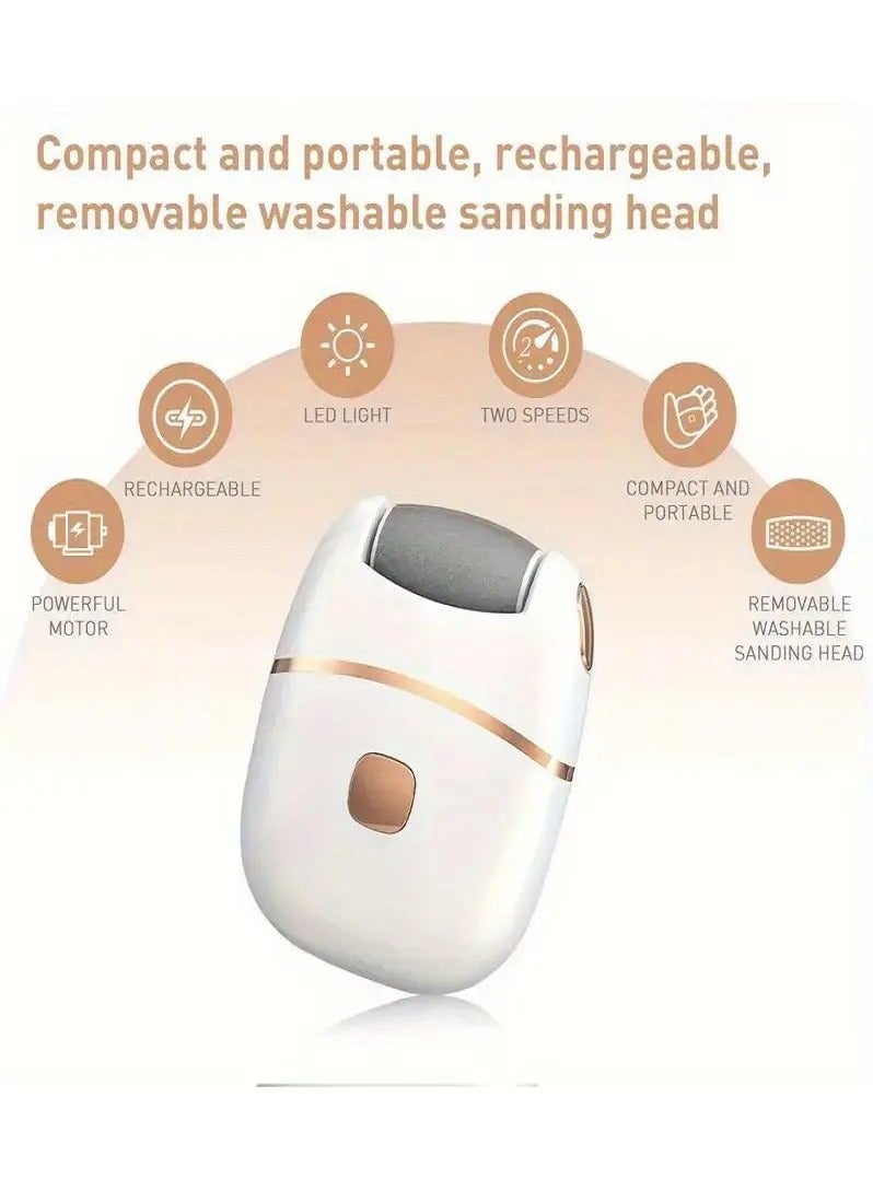 جهاز تقشير القدم الكهربائي - 3 رؤوس، شحن USB، لإزالة الجلد الميت وتنعيم القدمين - Image 3