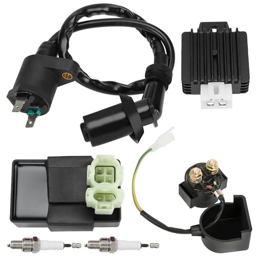 GREHUA GY6 Ignition Coil Starter Solenoid Voltage Regulator CDI Compatible with Tao tao 50cc 150cc ATM50 Pony VIP Powermax Roketa Scooter Chinese 4-Stroke Scooter Moped Pit Dirt Bike Go Kart Parts - Image 1