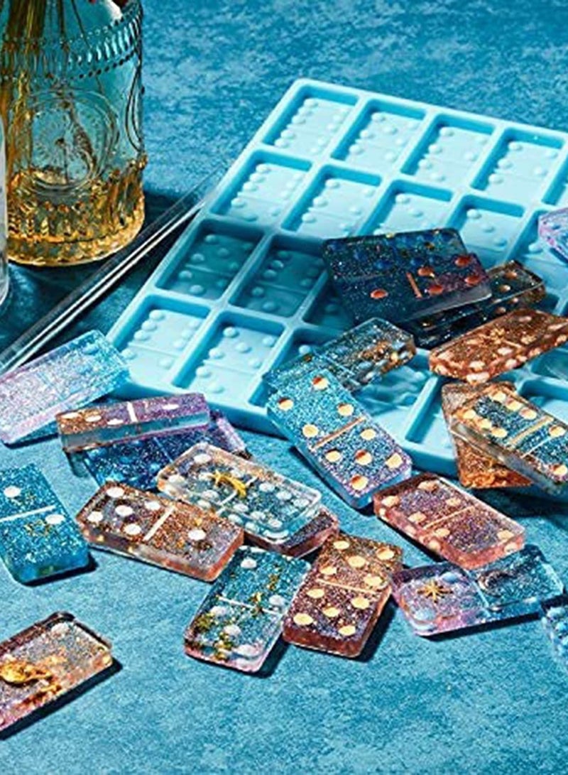 SOLARAE Domino Mold for Epoxy Domino Mold, Dominoes Molds, Resin Molds for Dominoes, Domino Molds for Epoxy Resin Casting,28 Cavities Silicone Mold for Pendant Dominoes Mold for Resin Dominoes Mold - Image 2
