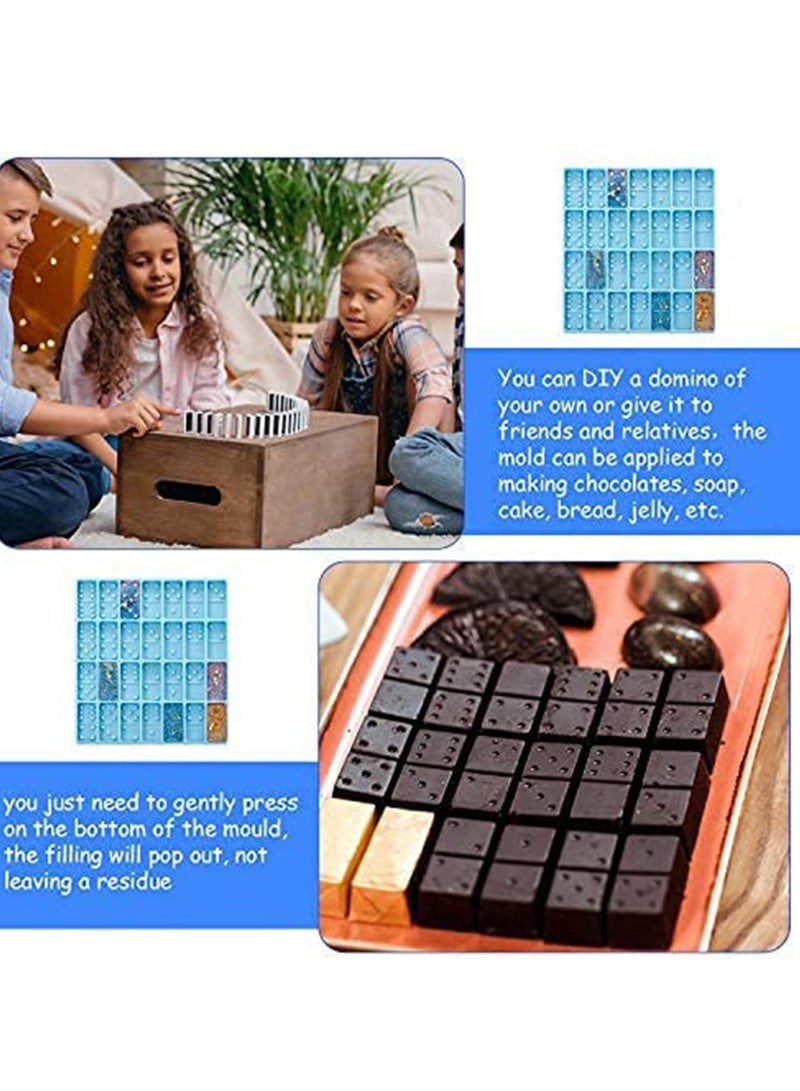 SOLARAE Domino Mold for Epoxy Domino Mold, Dominoes Molds, Resin Molds for Dominoes, Domino Molds for Epoxy Resin Casting,28 Cavities Silicone Mold for Pendant Dominoes Mold for Resin Dominoes Mold - Image 5