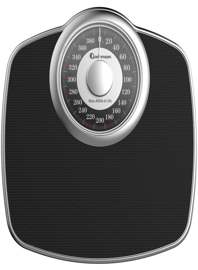 Adamson A25 Scales for Body Weight - Up to 400 LB - New - 5.3" Dial on 12.4" x 10.2" Platform - Anti-Skid Rubber Surface - Bathroom Scale Analog - Durable with 20-Year Assurance - Silver - Image 1
