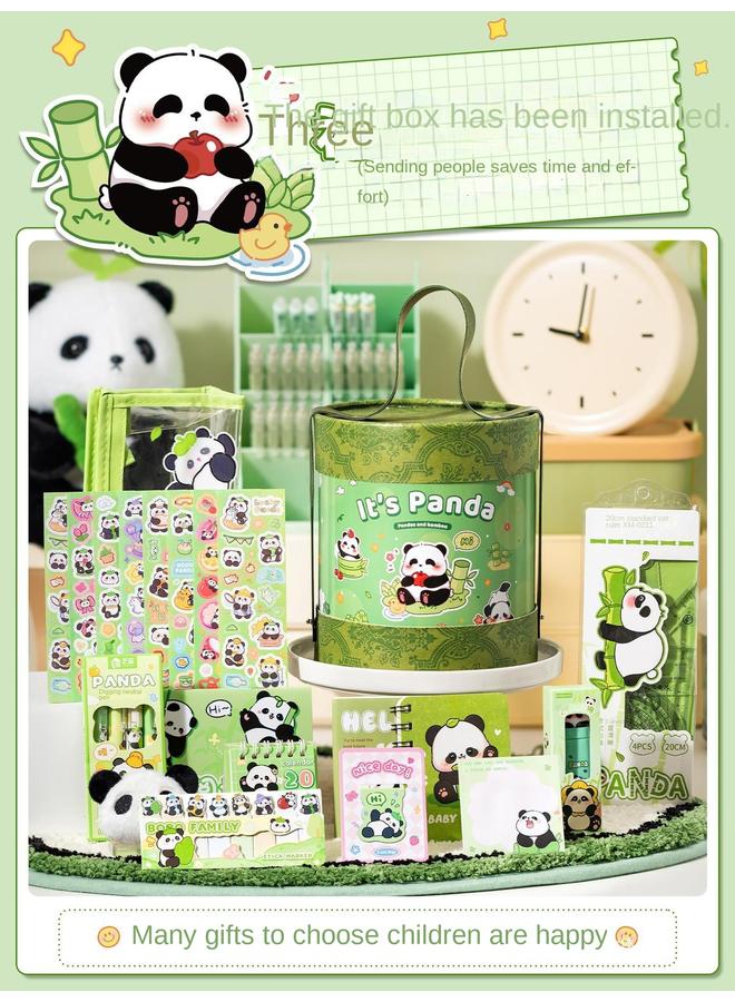 Bluejw Panda Stationery Suit Gift Box For Primary School Students School Opening Gift Bag Accompanying Gift For Girls Hand Accounts School Supplies For Junior High School Students - Image 2