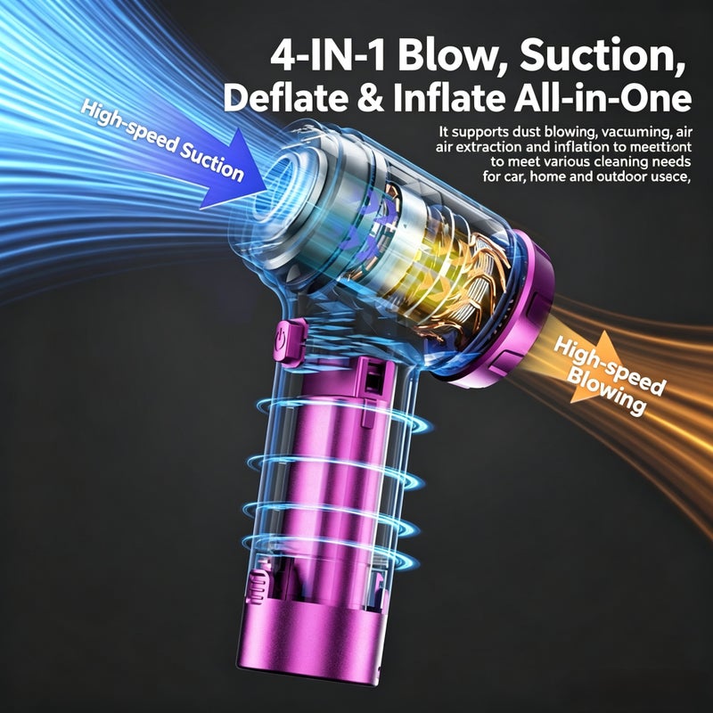 Handheld Car Vacuum Cleaner with Brushless Motor, Blow/Suction, Removable Battery - Image 3