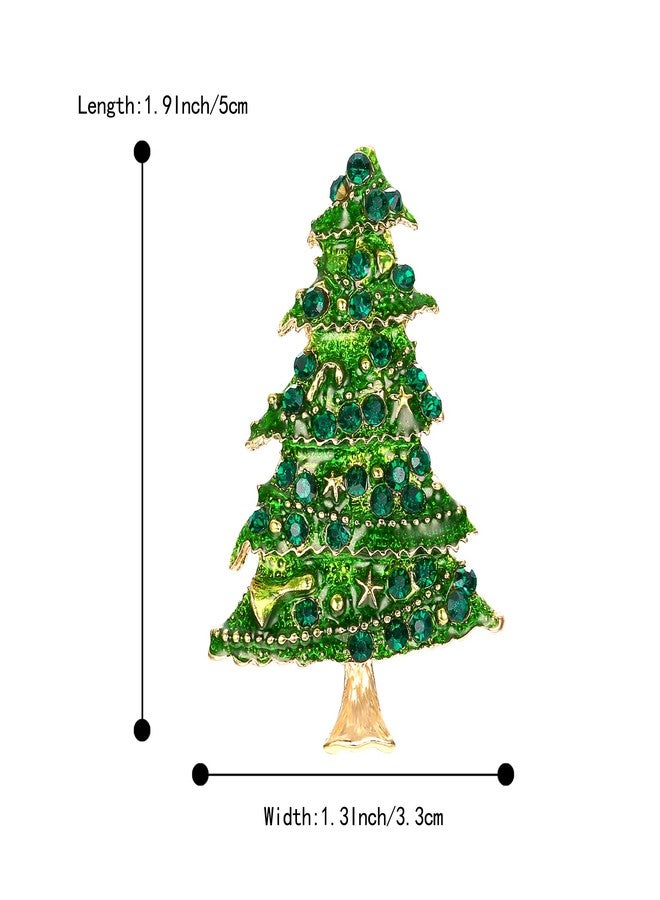 بريلوف بروش بريلوف النسائي على شكل نجمة شجرة عيد الميلاد مرصع بأحجار الراين، بخمس طبقات، لون زمردي، مطلي بالذهب، مناسب للحفلات - Image 4