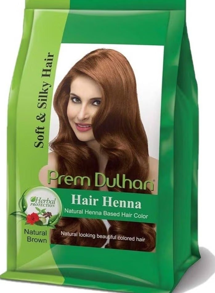 بريم دولهان حناء طبيعية للشعر البني الطبيعي بني 125 جرام