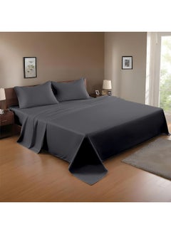 Rest 3-Piece Silver Plush 160X220 Flat Bedsheet Set Includes 1 Deep Pocket Flat Bedsheet And 2 Pillow Covers, Breathable And Machine Washable  - Image 1