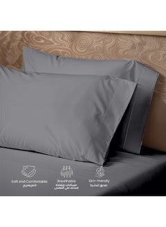 Rest 3-Piece Silver Plush 160X220 Flat Bedsheet Set Includes 1 Deep Pocket Flat Bedsheet And 2 Pillow Covers, Breathable And Machine Washable  - Image 3