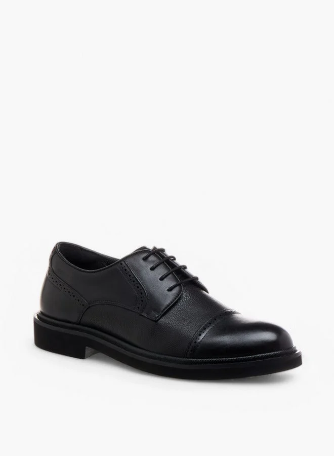 DUCHINI Men's Textured Lace-Up Derby Shoes