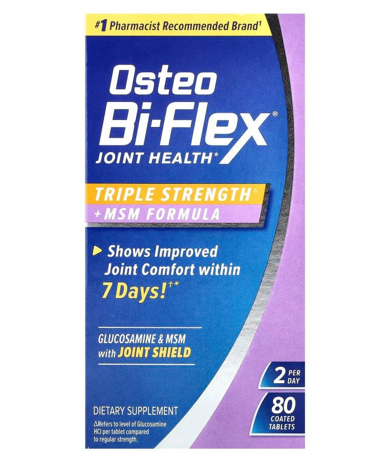 Osteo Bi-Flex Joint Health Triple Strength + MSM Formula 80 Coated Tablets