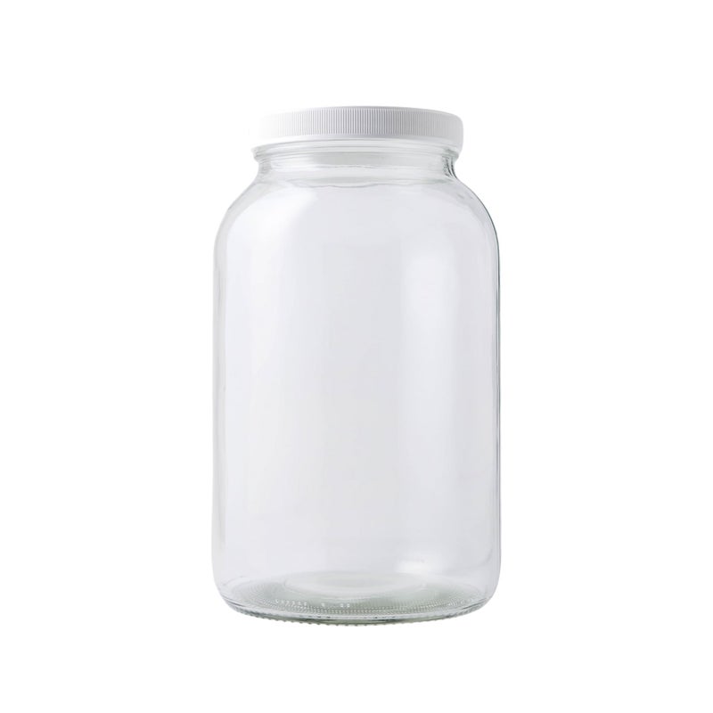 FastRack 1 Gallon Mason Jar with White Airtight Lid | Regular Glass Canisters with Airtight Lids | Large Mouth Glass Jar for Food Storage, Canning, Fermentation, Pickling - Image 5