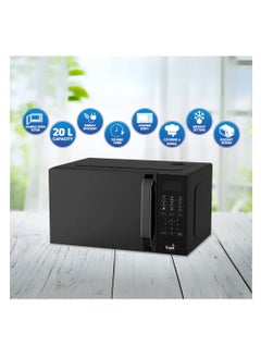 ICONA Icona 20L Digital Microwave Oven with LED Display, 1100W, 5 Power Levels, 99-Min Timer, Turntable Glass Tray, Elegant European Design, Black  - Image 2