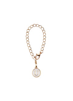 Generic Cute Alphabet Number Charm Keychain U-white alloy drop letter pendant 