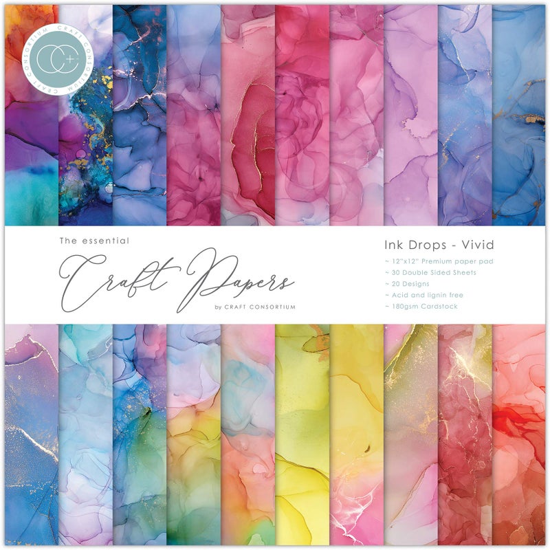 Craft Consortium Craft CON PAPRPAD12 Ink Vivid Multicolor 6x6 inches
